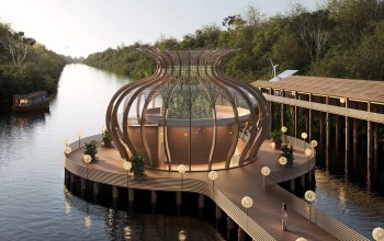 مكان رائع للتنزه في غابات الأمازون يستخدم الخيزران لربط الإنسان بالطبيعة